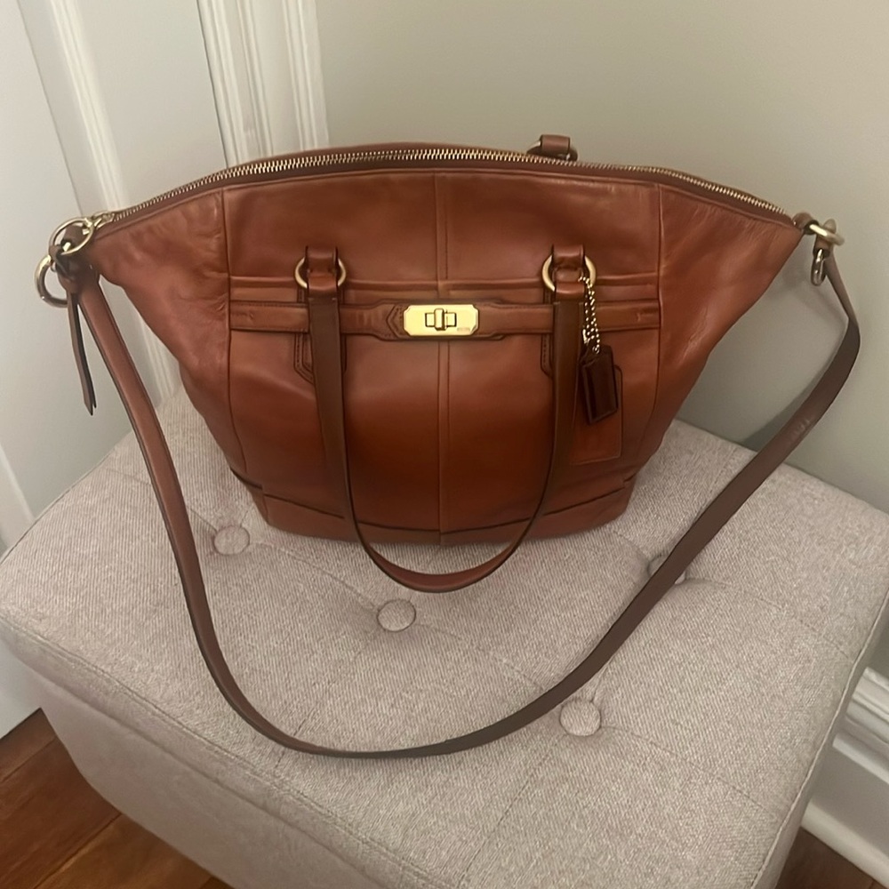 Coach Chelsea Emerson Satchel in Cognac
